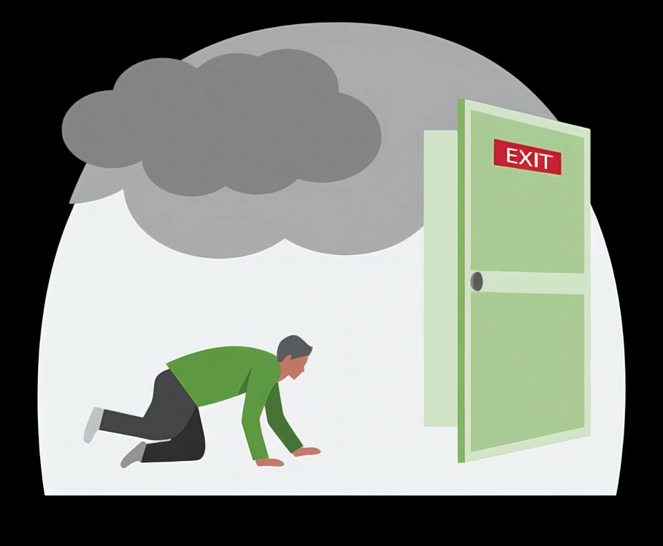 Cách thoát hiểm an toàn khi xảy ra cháy nhà. Ảnh minh họa