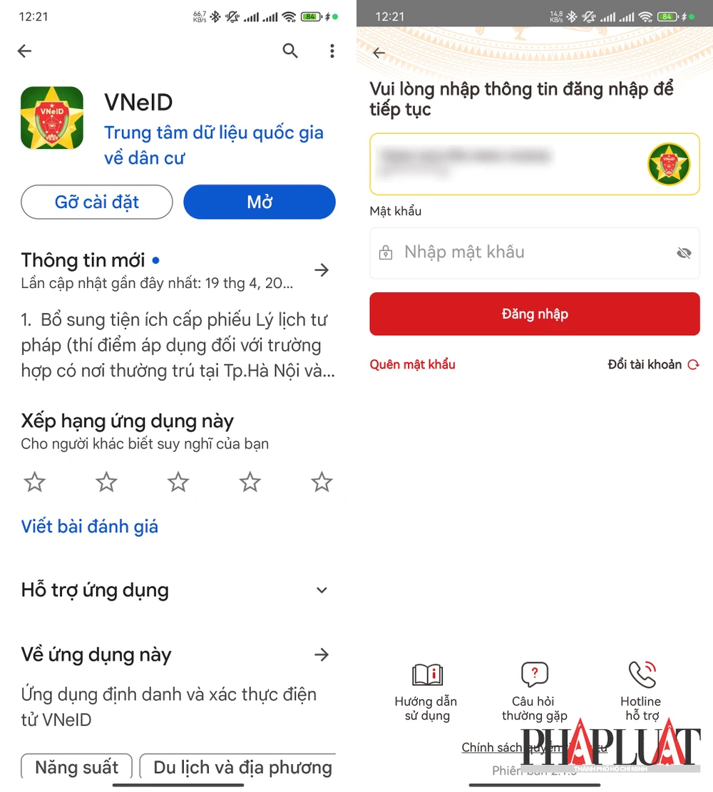Tải VNeID hoặc cập nhật ứng dụng VNeID lên phiên bản mới nhất. Ảnh: MINH HOÀNG