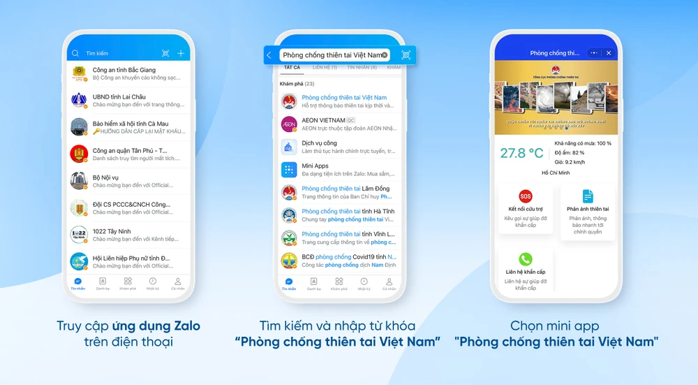 mini app Phòng chống thiên tai Việt Nam.