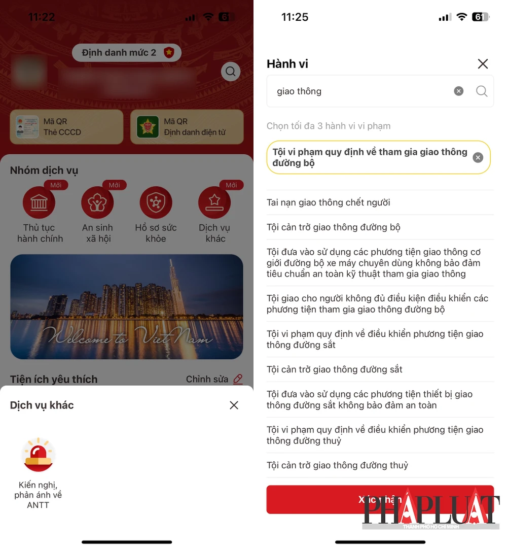 Gửi phản ánh bằng VNeID. Ảnh: MINH HOÀNG