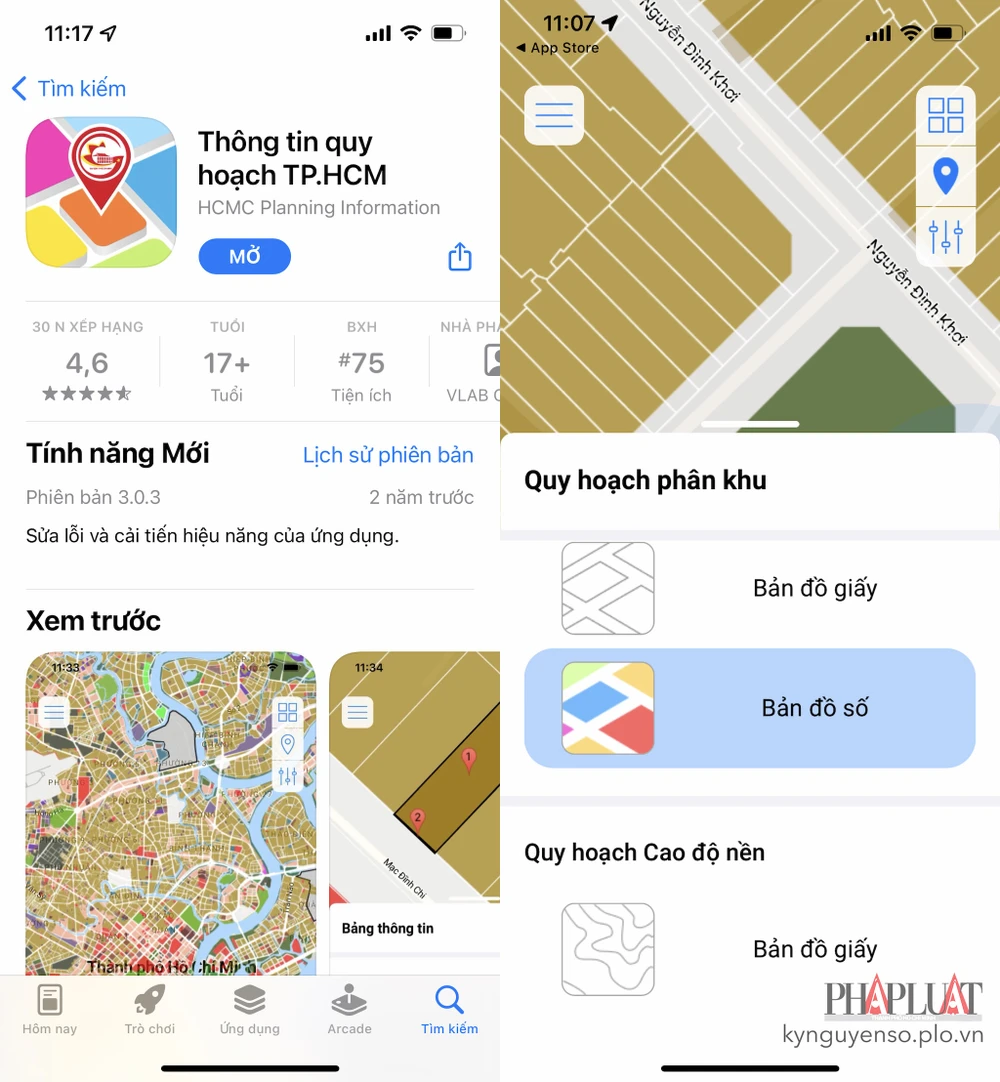 Chuyển kiểu hiển thị sang bản đồ số. Ảnh: MINH HOÀNG