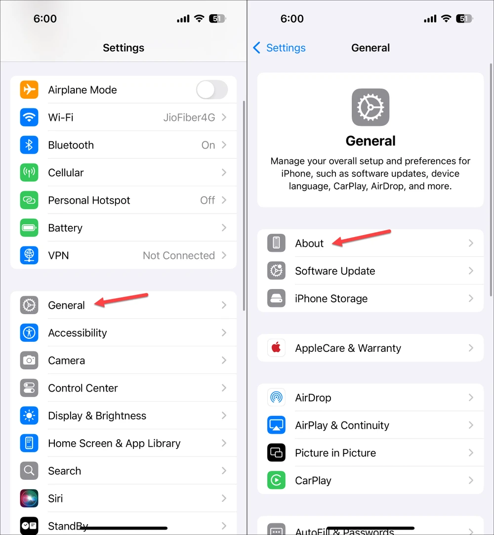 Truy cập vào phần cài đặt trên iPhone.