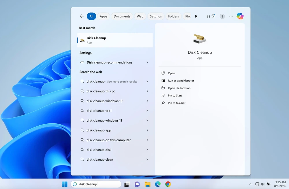Sử dụng công cụ Disk Cleanup để xóa các dữ liệu rác trên máy tính. Ảnh: MINH HOÀNG