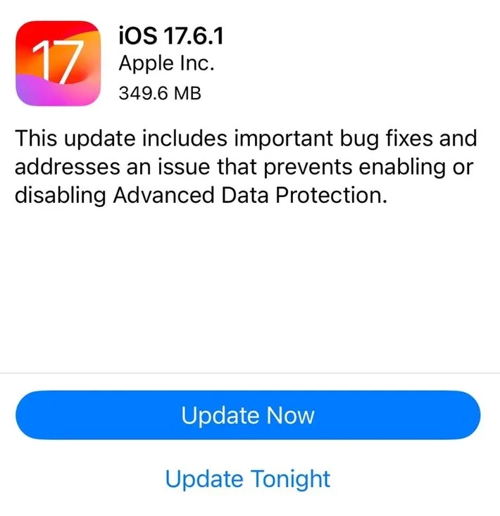Người dùng nên cập nhật iOS 17.6.1 càng sớm càng tốt.