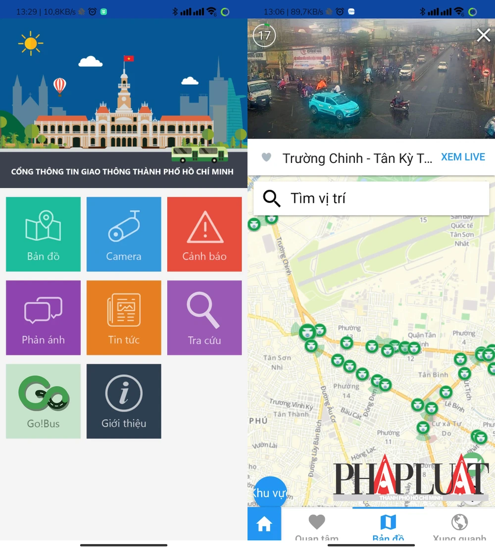 Cách kiểm tra khu vực nào đang kẹt xe bằng camera. Ảnh: MINH HOÀNG