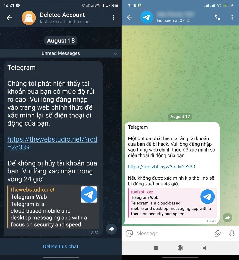 Cảnh giác chiêu lừa mới đánh cắp tài khoản Telegram. Ảnh: TIỂU MINH