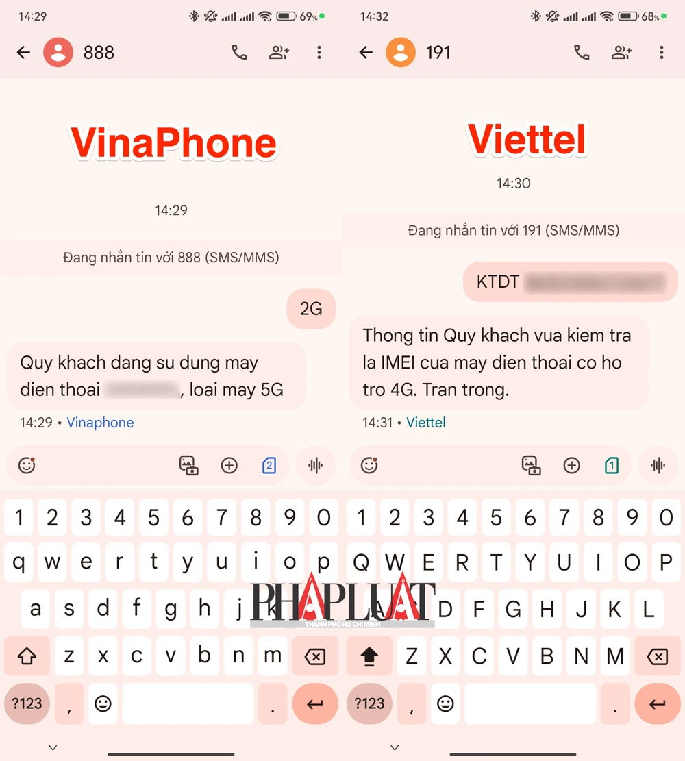 Cách phân biệt điện thoại 4G/5G và điện thoại 2G. Ảnh: MINH HOÀNG