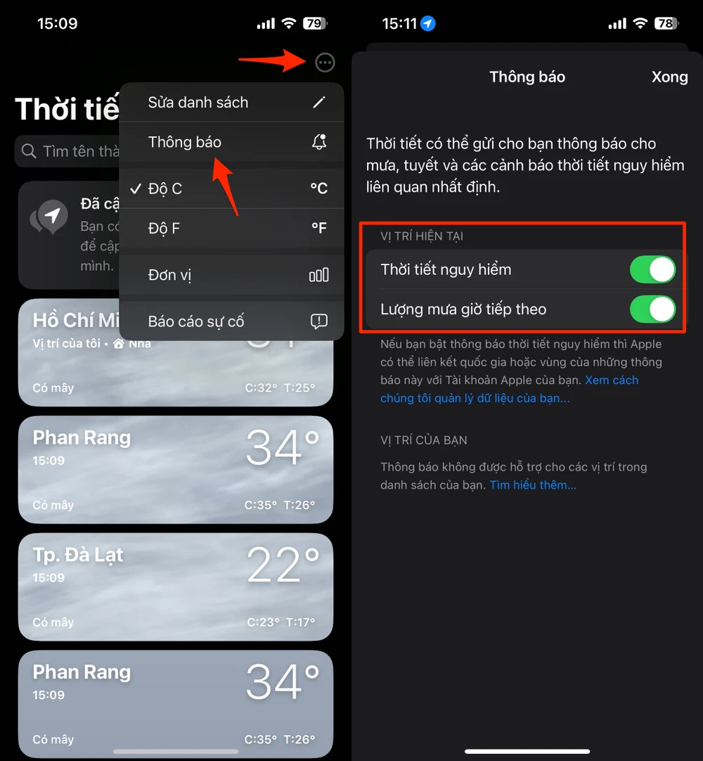 Tin công nghệ 5-9: Cách nhận cảnh báo khi trời sắp mưa trên iPhone. Ảnh: TIỂU MINH