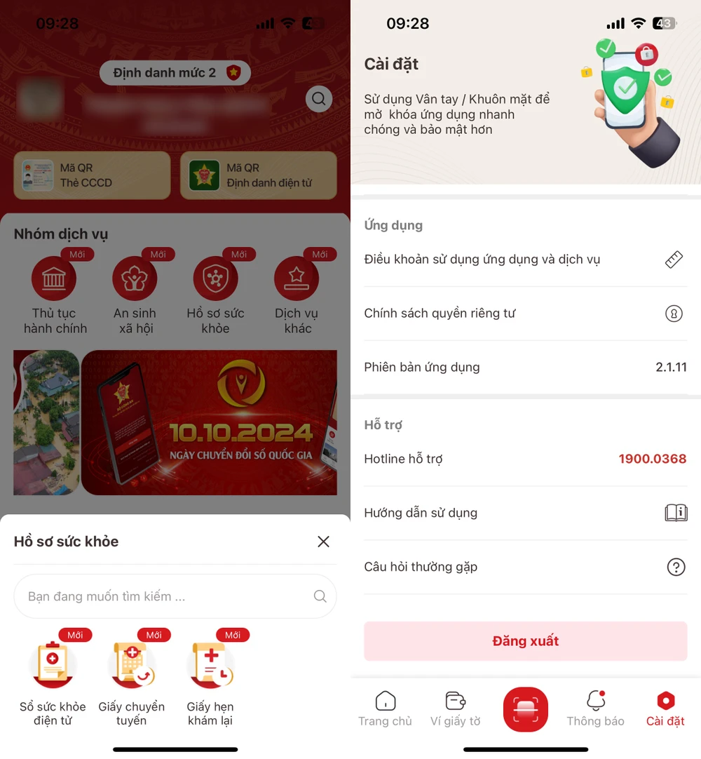 Cập nhật ứng dụng VNeID 2.1.11 để sử dụng các tính năng mới. Ảnh: MINH HOÀNG