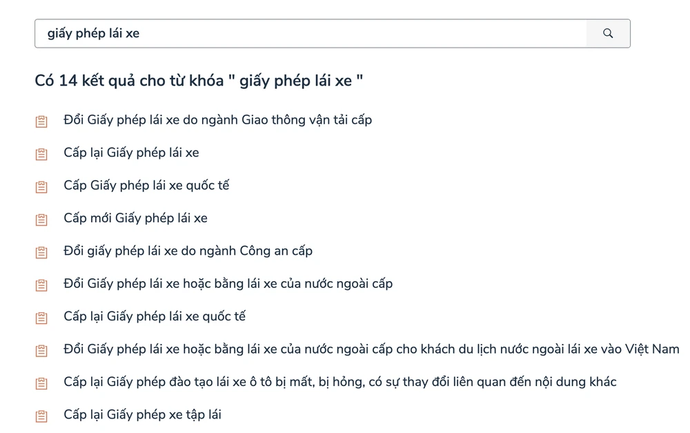 Chọn dịch vụ đổi GPLX tương ứng. Ảnh: MINH HOÀNG