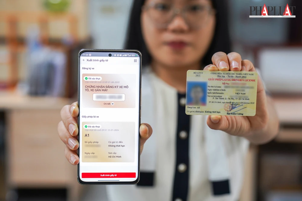 Tích hợp giấy phép lái xe vào ứng dụng VNeID. Ảnh: MINH HOÀNG