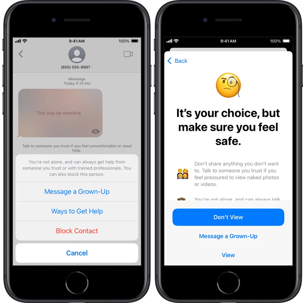 Tính năng mới giúp bảo vệ trẻ em khỏi những nội dung không phù hợp. Ảnh: Apple