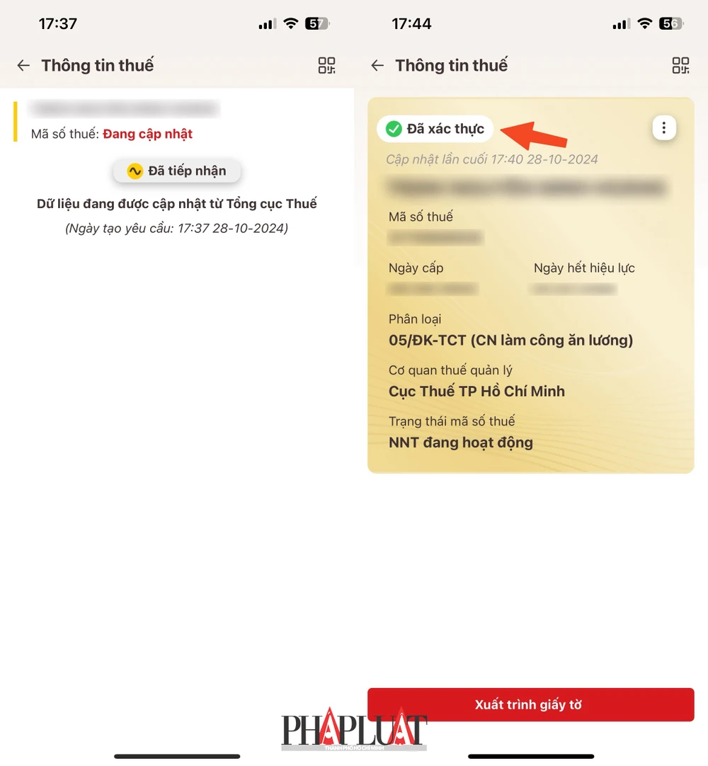 Cách tích hợp thông tin thuế vào ứng dụng VNeID. Ảnh: MINH HOÀNG