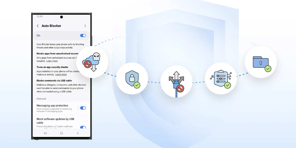 Tính năng Auto Blocker được điều chỉnh lại trong bản cập nhật bảo mật tháng 11. Ảnh: Samsung