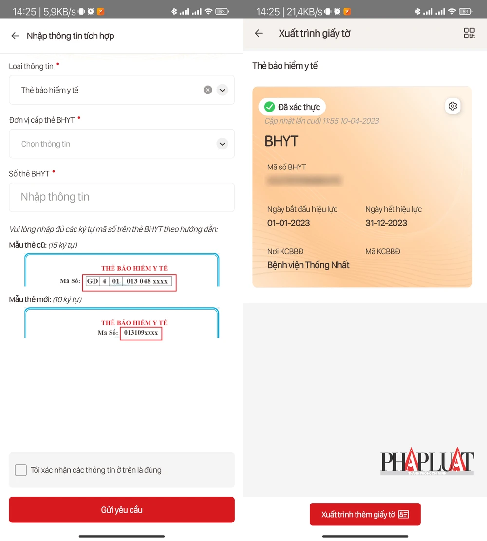 Tích hợp thông tin thẻ BHYT vào ứng dụng VNeID. Ảnh: MINH HOÀNG
