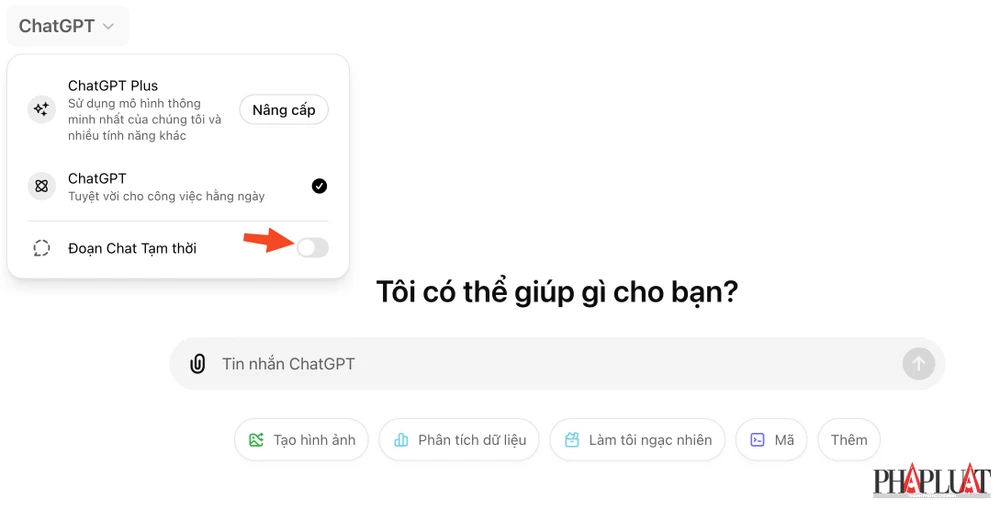 Bật tính năng đoạn chat tạm thời nếu muốn bảo toàn quyền riêng tư. Ảnh: TIỂU MINH