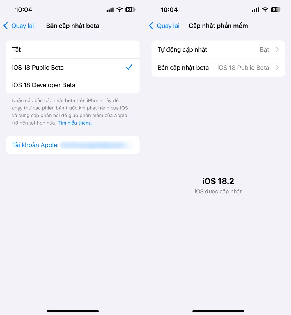Cách cài đặt bản cập nhật iOS 18.2 beta 3. Ảnh: TIỂU MINH