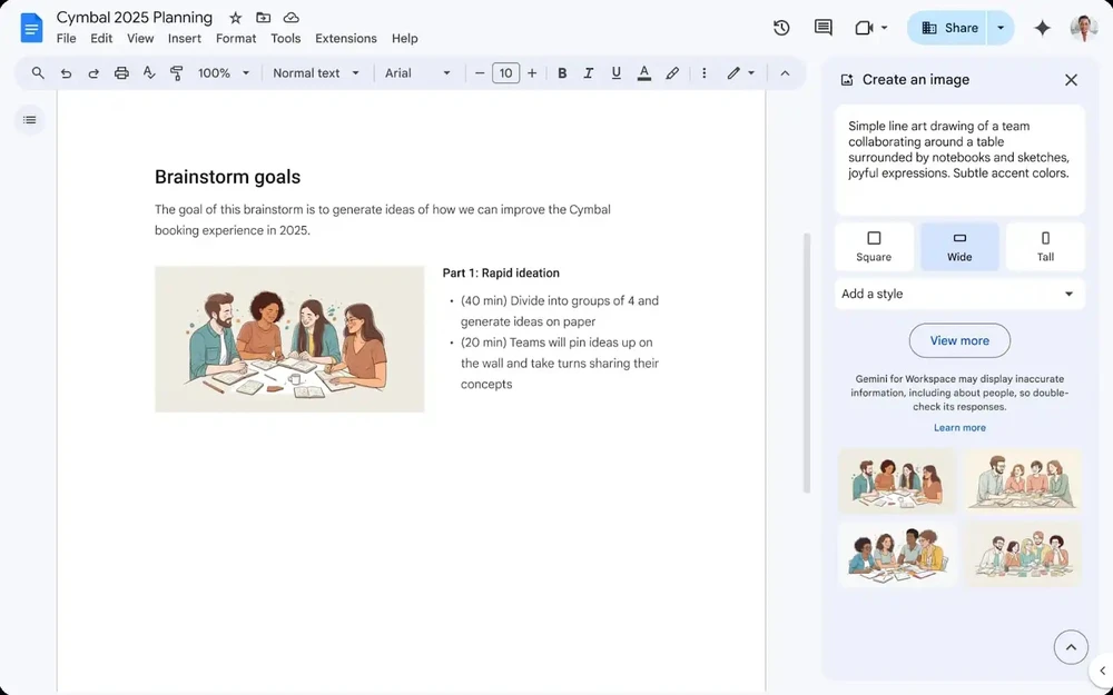Tin công nghệ 16-11: Google Docs tích hợp công cụ tạo ảnh AI Imagen 3. Ảnh: Google