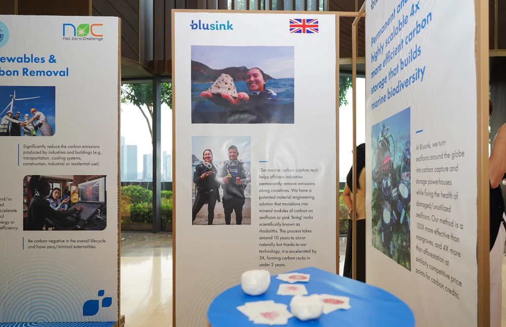 Blusink (Anh Quốc) với công nghệ thu hồi carbon dưới đáy biển hiệu quả gấp 4 lần phương pháp truyền thống. Ảnh: TIỂU MINH