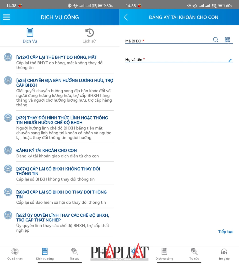 Cách thêm thẻ BHYT của trẻ vào ứng dụng VssID. Ảnh: MINH HOÀNG