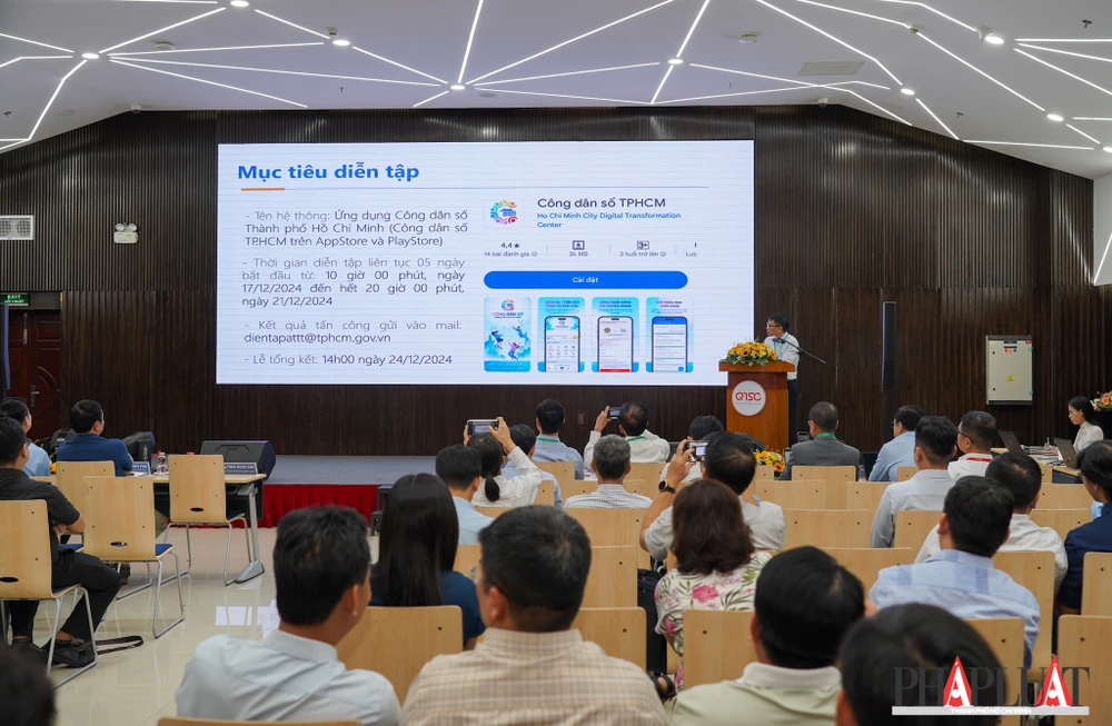 Mục tiêu diễn tập thực chiến năm nay sẽ là ứng dụng Công dân số TP.HCM. Ảnh: TIỂU MINH