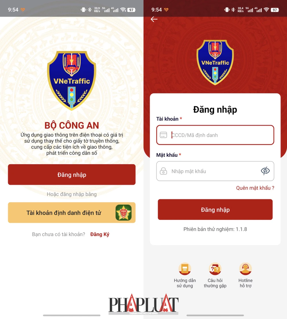 Cài đặt ứng dụng VNeTraffic trên điện thoại. Ảnh: TIỂU MINH