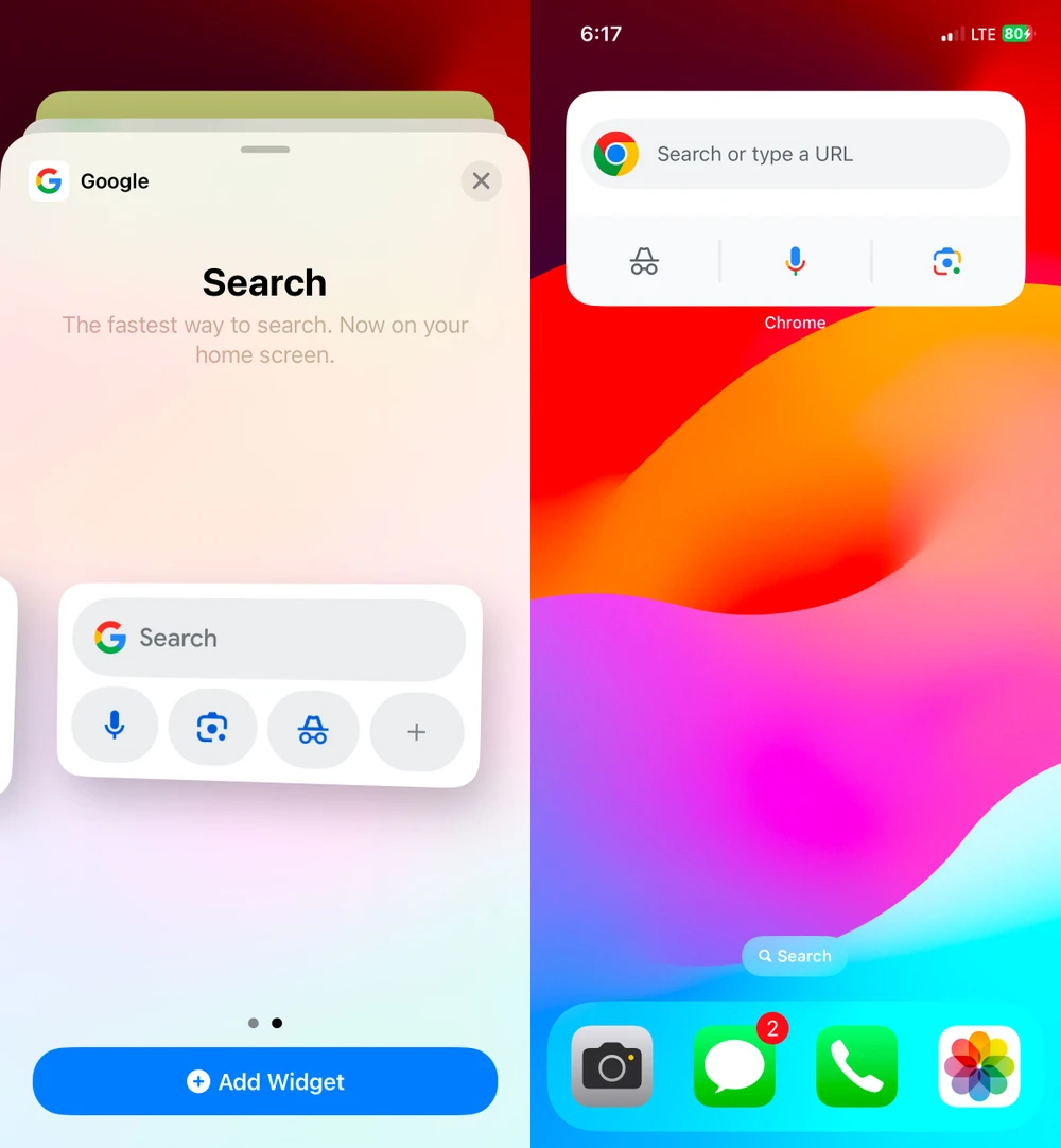 Tiện ích Google Chrome trên iPhone.