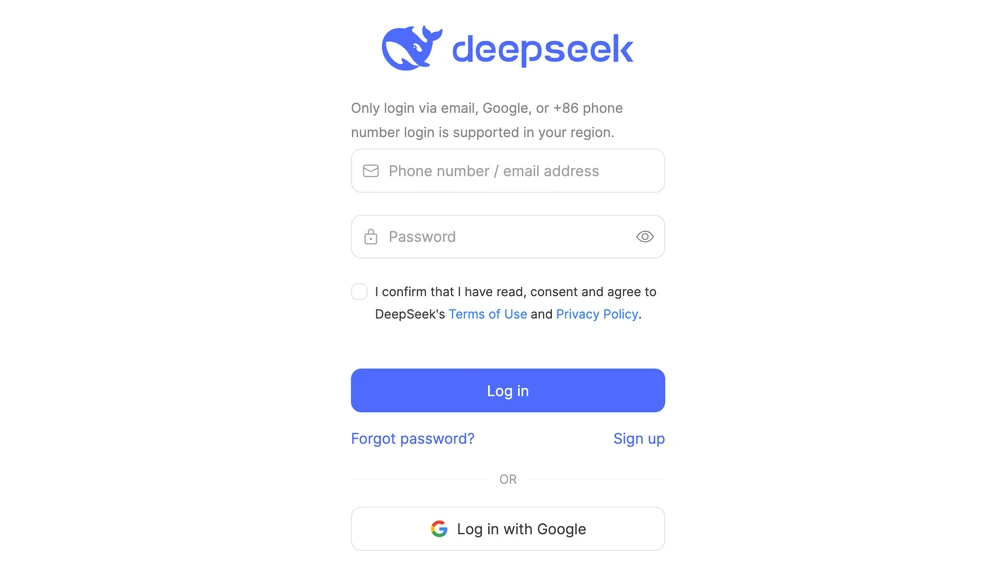 Cách đăng ký tài khoản người dùng DeepSeek. Ảnh: TIỂU MINH