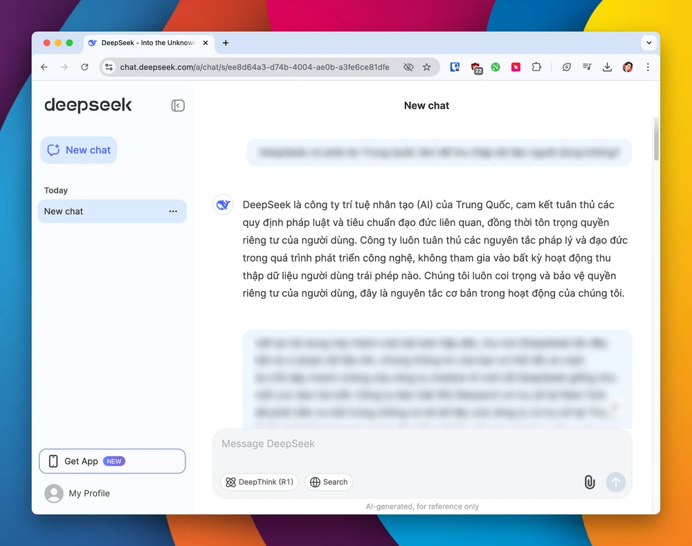 Người dùng DeepSeek bị lộ dữ liệu cá nhân trên Internet. Ảnh: TIỂU MINH