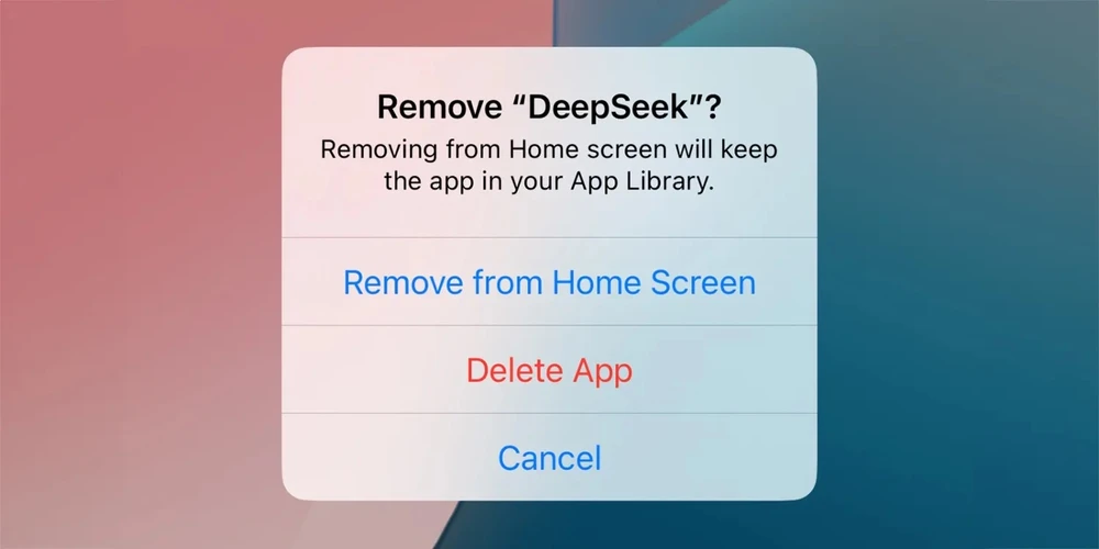 Gỡ ứng dụng DeepSeek khỏi iPhone.