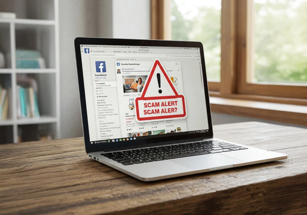 Cẩn trọng các chiêu trò yêu cầu cung cấp thông tin tài khoản Facebook. Ảnh: AI