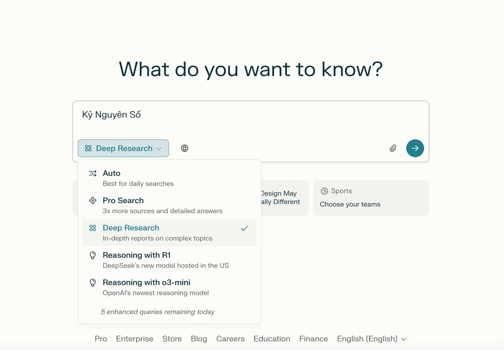 Tin công nghệ 19-2: Công cụ nghiên cứu sâu của Perplexity AI được cung cấp miễn phí. Ảnh: TIỂU MINH