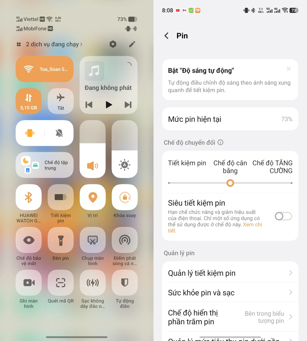 Tắt chế độ tiết kiệm pin trên điện thoại. Ảnh: MINH HOÀNG