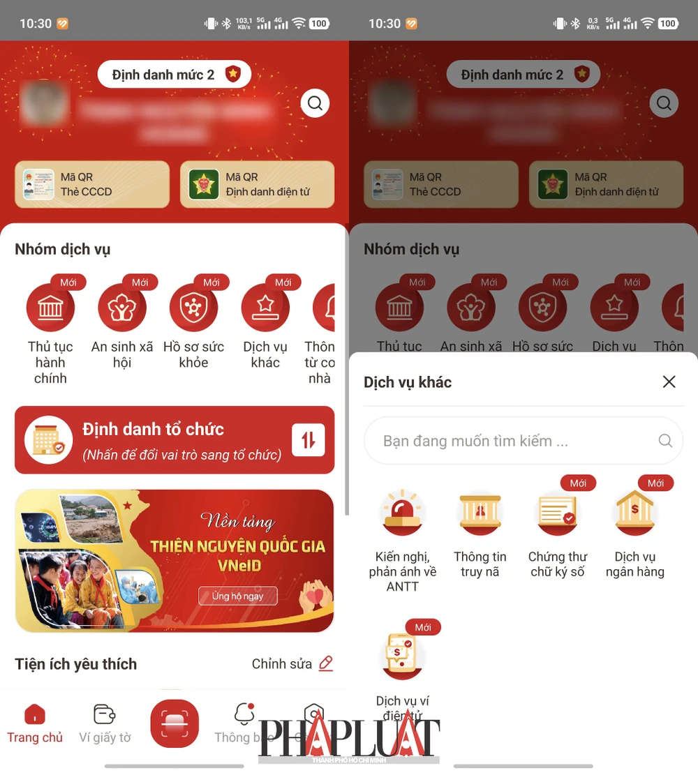 Đăng nhập ứng dụng VNeID. Ảnh: MINH HOÀNG