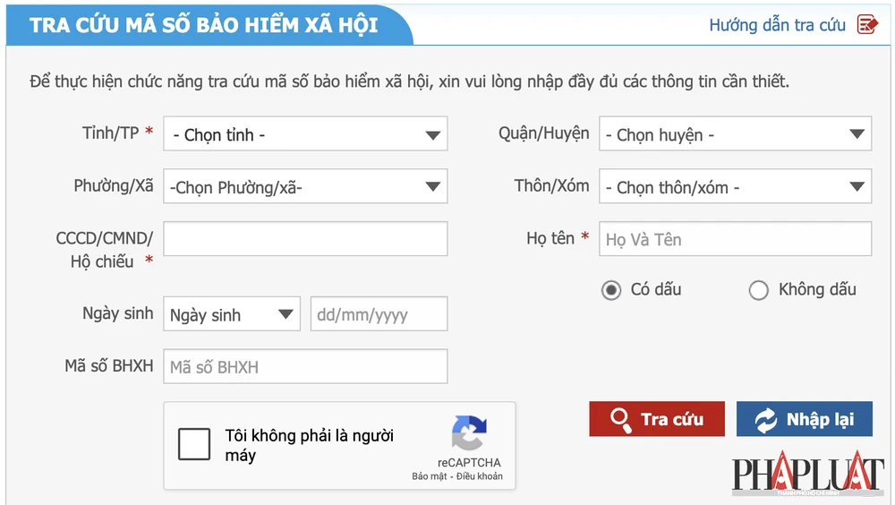 Tra cứu mã số bảo hiểm xã hội online. Ảnh: MINH HOÀNG