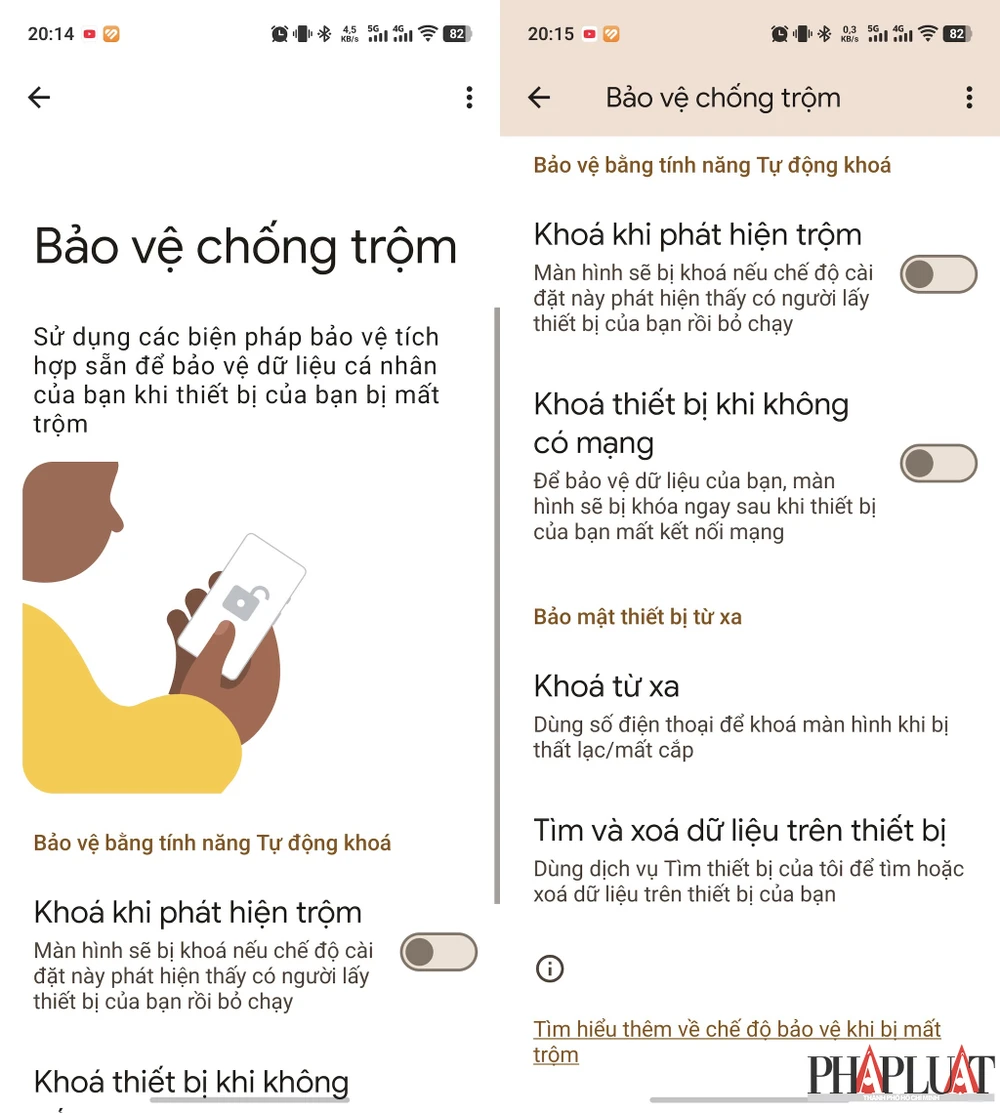 Khóa thiết bị khi không có mạng. Ảnh: MINH HOÀNG