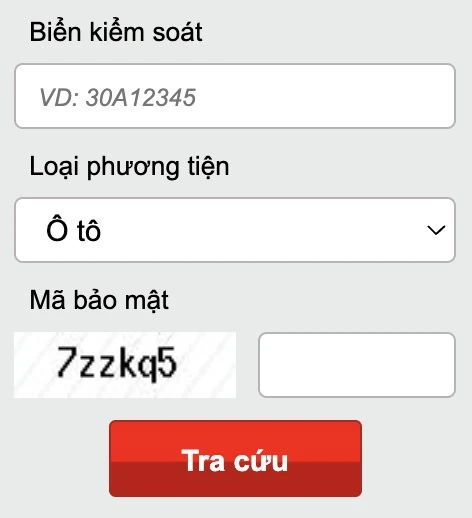Tra cứu phạt nguội trên website của Cục Cảnh sát giao thông. Ảnh: MINH HOÀNG