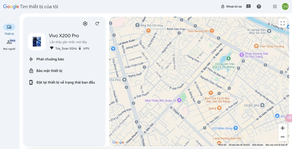 Cách định vị điện thoại khi bị mất bằng Find my device. Ảnh: MINH HOÀNG