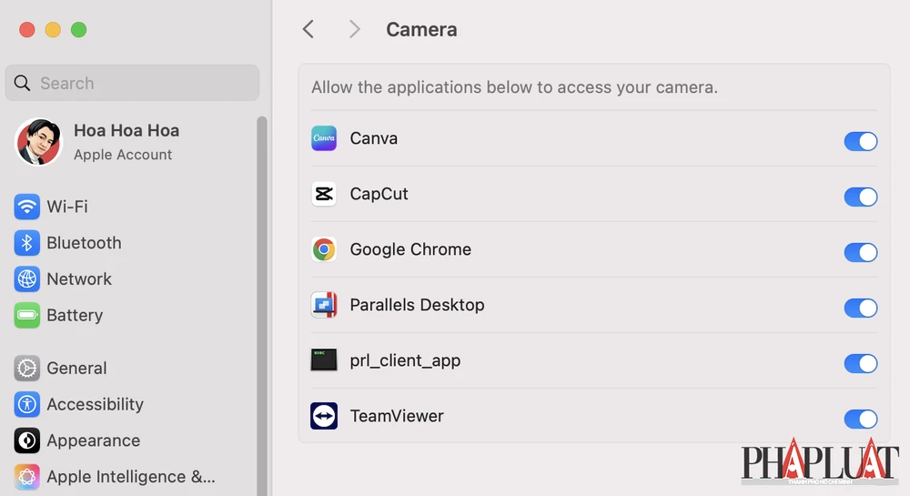 Kiểm tra quyền truy cập webcam và micro trên máy tính. Ảnh: MINH HOÀNG