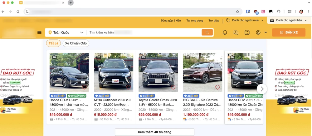 Lựa chọn các nền tảng mua bán xe uy tín. Ảnh: TIỂU MINH