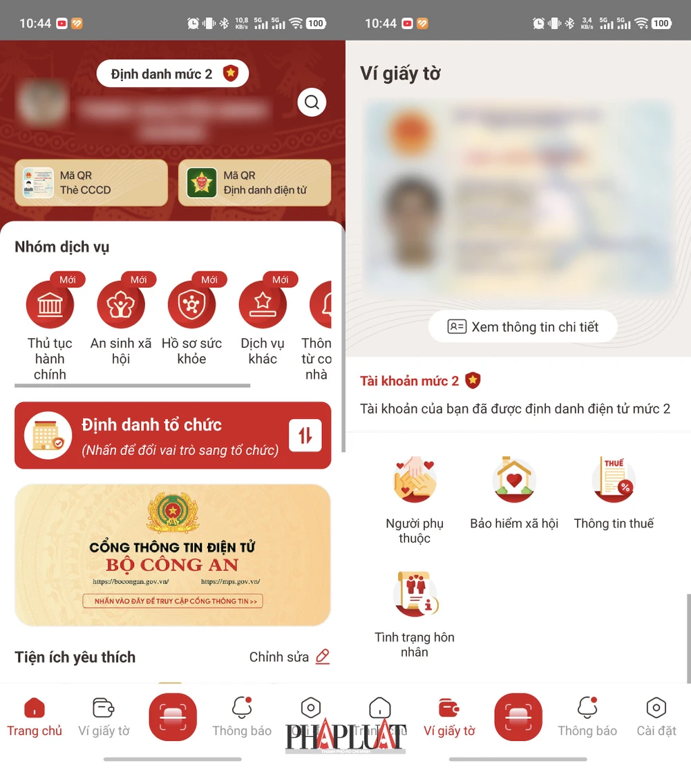 Đăng nhập ứng dụng VNeID. Ảnh: MINH HOÀNG