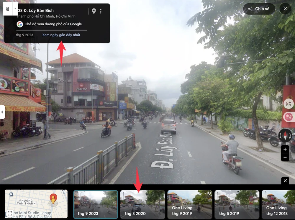 Cách 'xuyên không' bằng Google Street View. Ảnh: TIỂU MINH