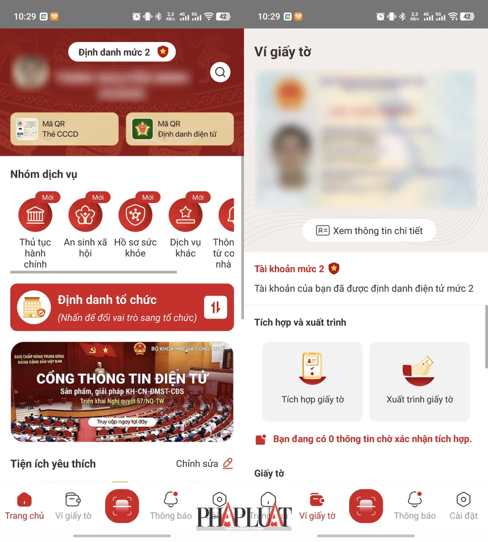 Đăng nhập vào ứng dụng VNeID bằng tài khoản tương ứng. Ảnh: MINH HOÀNG