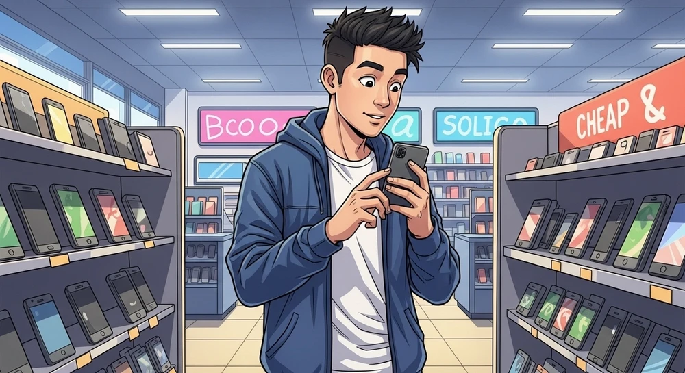 Điện thoại giá rẻ vẫn có vai trò nhất định, nhưng không phù hợp để đầu tư sử dụng lâu dài. Ảnh minh họa: AI