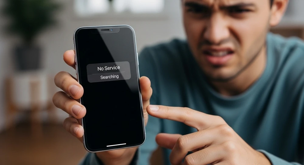 iPhone mất sóng, kết nối WiFi kém khiến trải nghiệm người dùng bị ảnh hưởng. Ảnh minh họa: AI