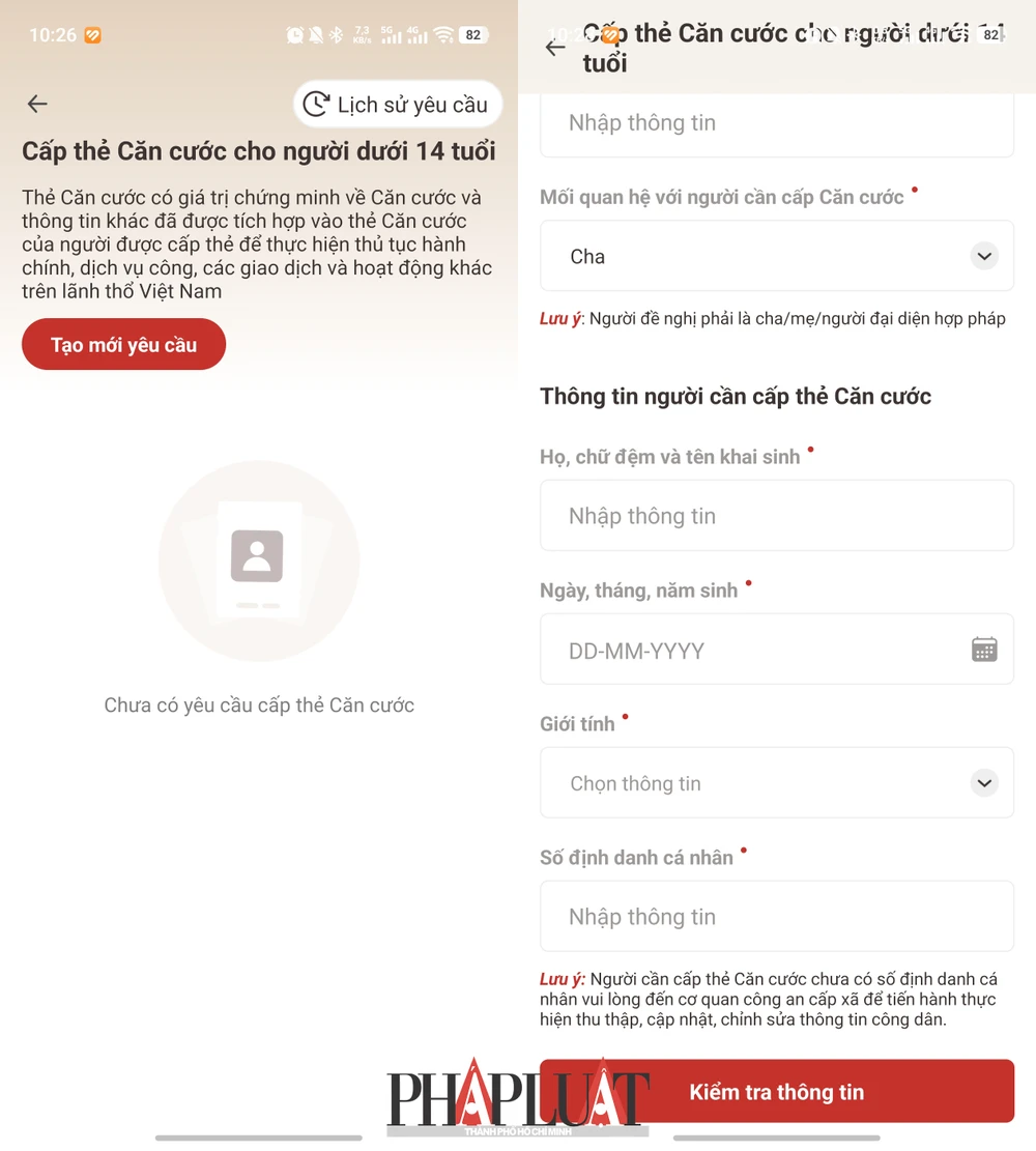 Điền đầy đủ các thông tin cần thiết khi làm thủ tục. Ảnh: MINH HOÀNG