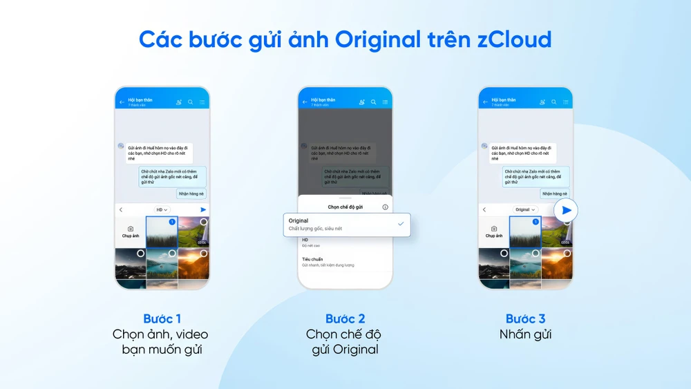 Tính năng mới trên Zalo cho phép bạn gửi ảnh với chất lượng gốc.
