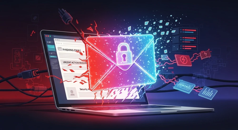 Nhiều phần mềm độc hại được đính kèm vào email lừa đảo. Ảnh: AI