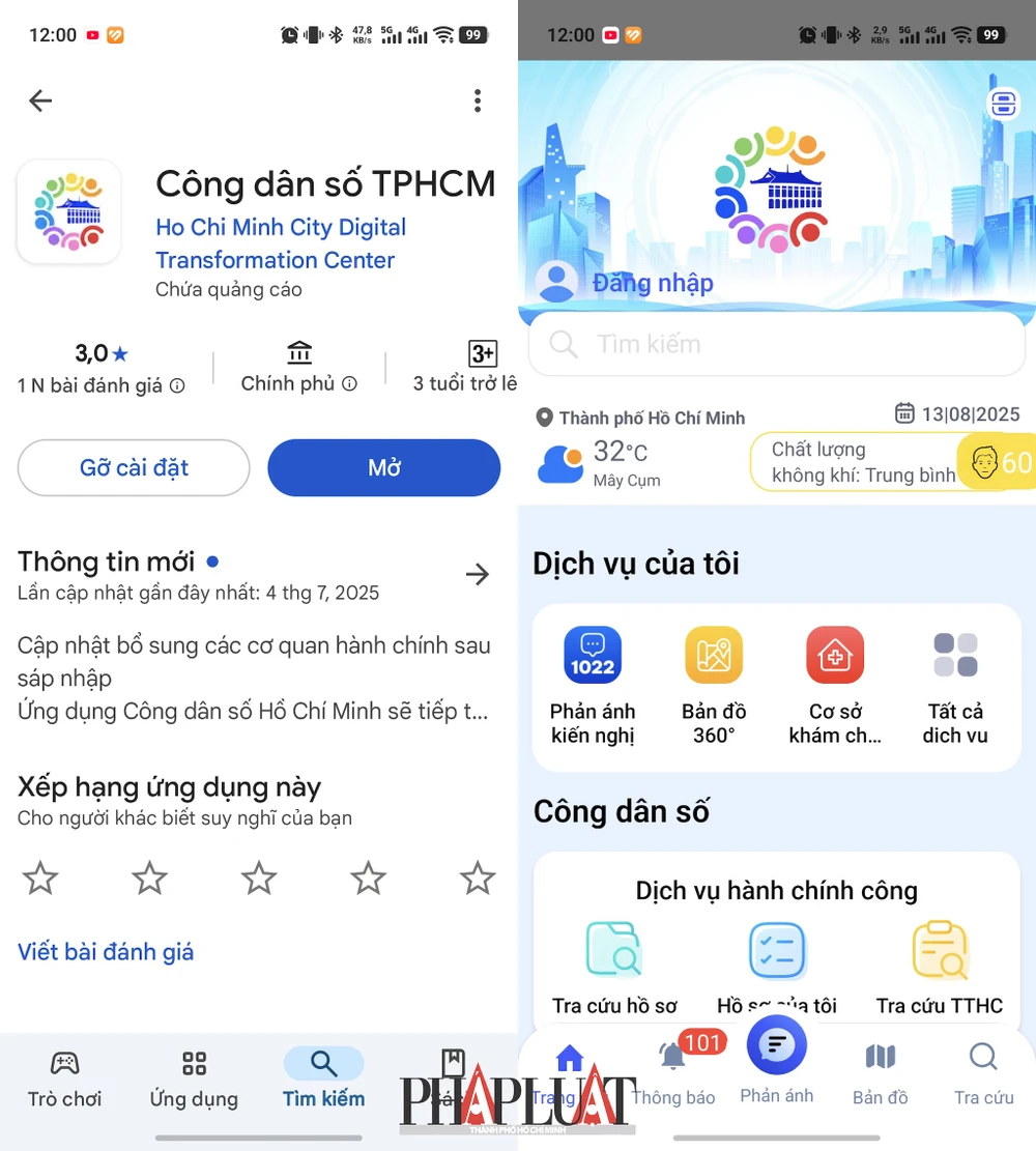 Cài đặt ứng dụng Công dân số TP.HCM trên điện thoại. Ảnh: MINH HOÀNG