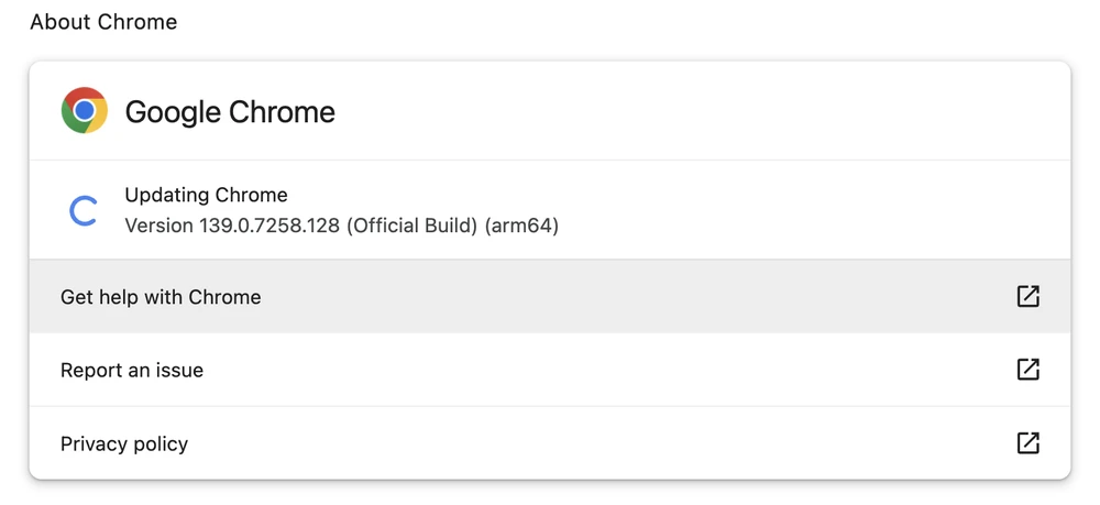 Cập nhật trình duyệt Google Chrome lên phiên bản mới nhất. Ảnh: TIỂU MINH